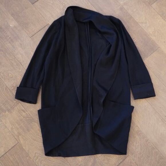 Wilfred Long Sleeve Pullover Open Front Blazer Black Womens Size 0 - Picture 1 of 8